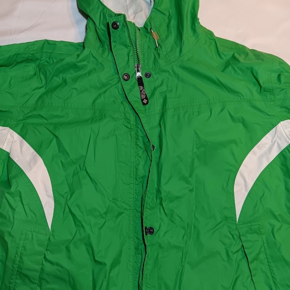 Columbia rain jacket size large green and white like new - Picture 2 of 5
